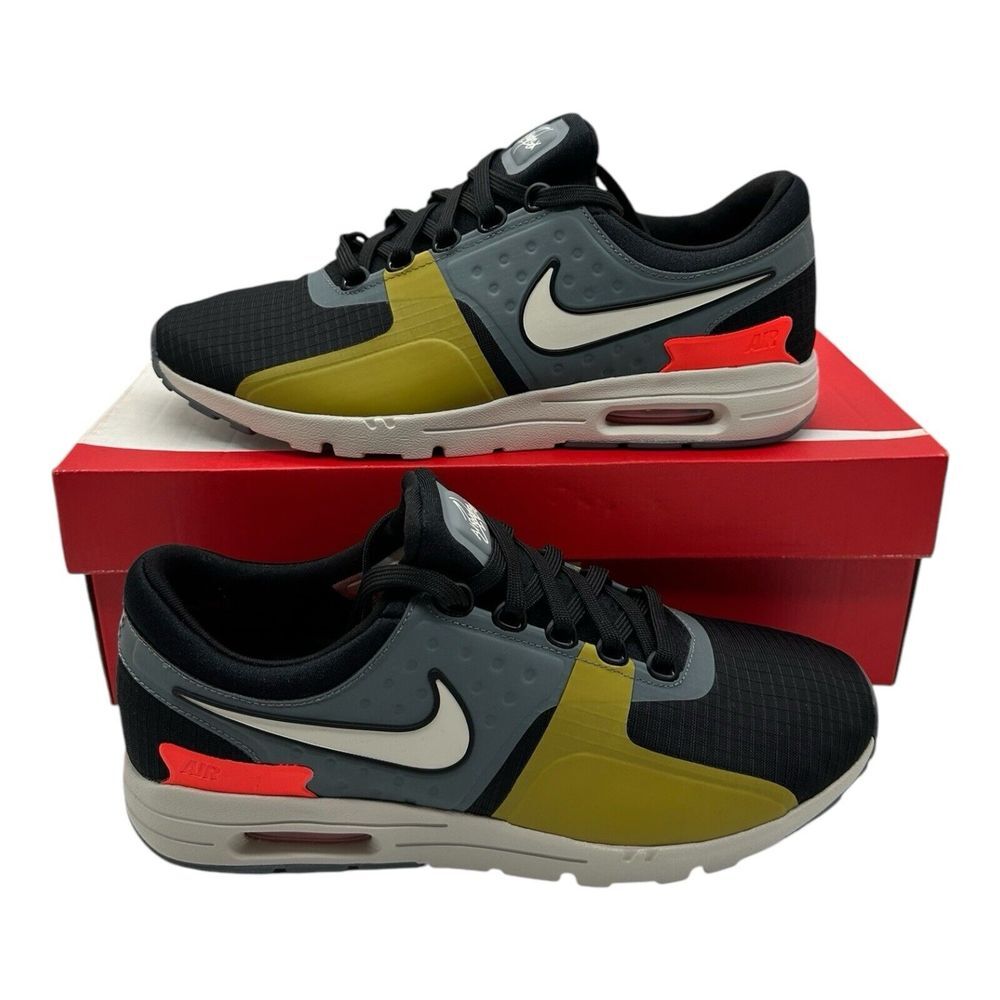 Nike Air Max Zero Si Running Shoes Womens 7.5 Black‎ Light Bone Grey 881173-001